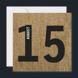 Invitation Burlap moderne Calendrier Bold Bachelor ou Anniver<br><div class="desc">Design simple, unique, audacieux pour le futur marié cool et pour les quêtes de se souvenir facilement de la date ! Idéal pour tout événement de célébration, surtout pour sa fête d'anniversaire ! Tous les textes par défaut peuvent être entièrement customisés avec vos propres mots, et vous pouvez également modifier...</div>