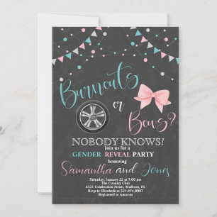 Invitation Burnouts ou Bows Genre Reveal Party