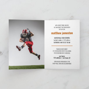 Invitation Burnt Orange Bold & Modern Photo Graduation