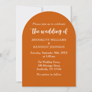 Invitation Burnt Orange Floral Mariage Nom du couple