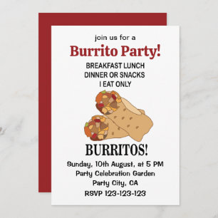 Invitation Burritos Je Ne Mange Que Burritos