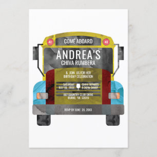 Invitation Bus de fête colombien Chiva Rumbera Pachangera