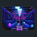 Invitation Bus de fête Glow Party Hopping 21e anniversaire<br><div class="desc">Personnaliser pour votre événement</div>