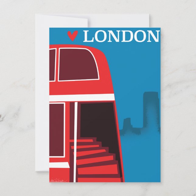 Invitation Bus rouge de Londres (Dos)