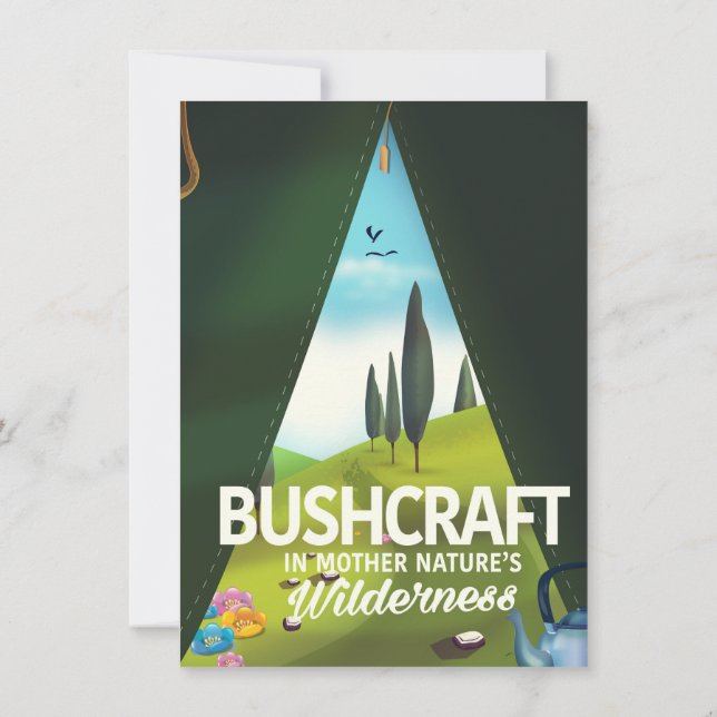 Invitation Bushcraft 'Visitez la nature sauvage de Mère' (Dos)
