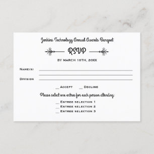 Invitation Business Banquet Corporate Dinner Event RSVP Répon