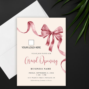 Invitation Business Grand Ouverture Moderne Logo De Ruban