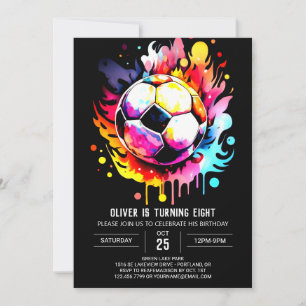 Invitation But Whimsical Editable Soccer Anniversaire
