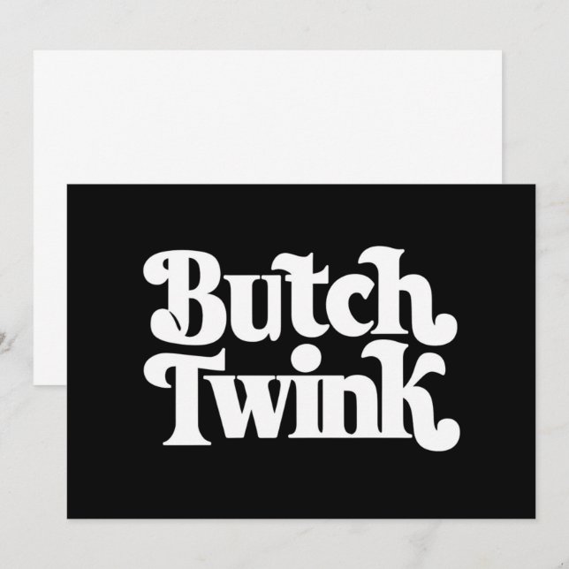 Invitation Butch Twink LGBTQ Pride Mois (Devant / Derrière)