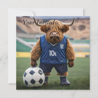 Invitation "Buteur : une vache des Highlands habillée pour le