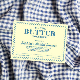 Invitation Butter Together Yellow Vintage Bridal Shower
