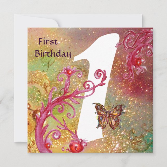 Invitation BUTTERFER DANS SPARKLES 2, Première fête d'anniver (Devant)