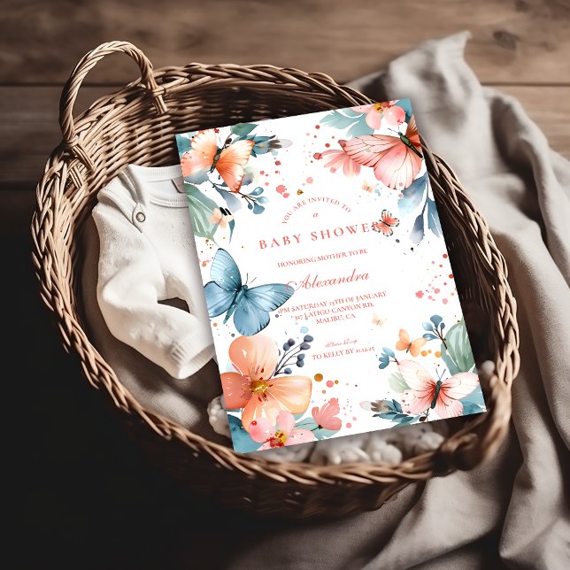Invitation Butterfly Meadow Baby Shower (Créateur téléchargé)