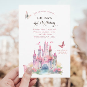 Invitation Butterfly Princess Castle Fairytale Anniversaire