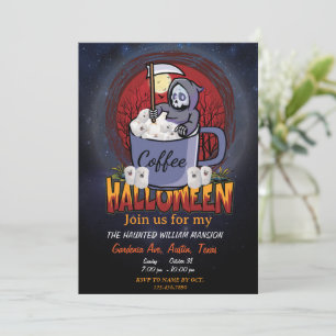 Invitation Buvez Du Café Et Soyez Effrayant Halloween Party