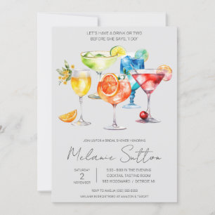 Invitation Buvons ! Fête des mariées Cocktail Boissons