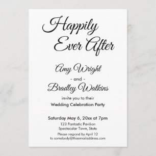 Invitation BW Happy Jamais Après Une Réception Simple Et Élég