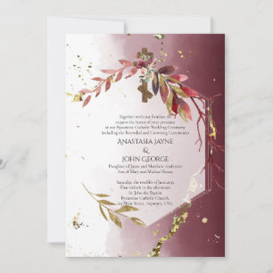 Invitation BYZANTINE Betrothal Crowne Crowne Croix Mariage Fl
