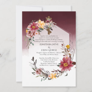 Invitation BYZANTINE Betrothal Crowne Crowne Croix Mariage Fl