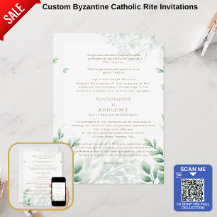 Invitation BYZANTINE traditionnelle Croix Mariage de verdure