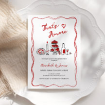 C’est Amore Hand Drawn Red Engagement Party