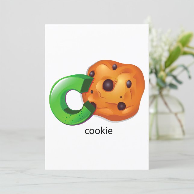 Invitation C est pour Cookie Lettre de l'alphabet Chip Chocol (Créateur téléchargé)