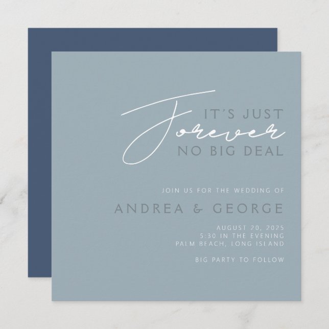 Invitation C’est pour toujours pas de Big Deal Mariage Décont (Devant / Derrière)