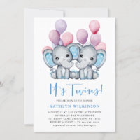 C’est Twins Elephant Blue Balloon mignon Baby show