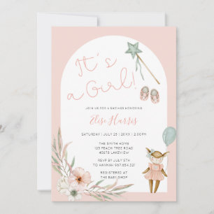 Invitation C’est un Baby shower de jouets Vintages pour fille