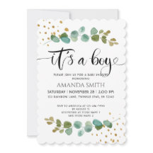 C’est un Baby shower Eucalyptus Elegant Boy