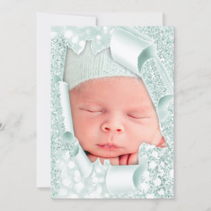 Invitation C’est un garçon Photo Parties scintillant Baby Fai