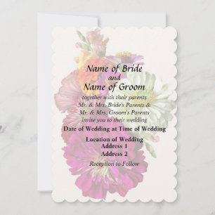 Invitation c_ZinniaCouleurs mixtesMariage mixte Zinnia Bouque