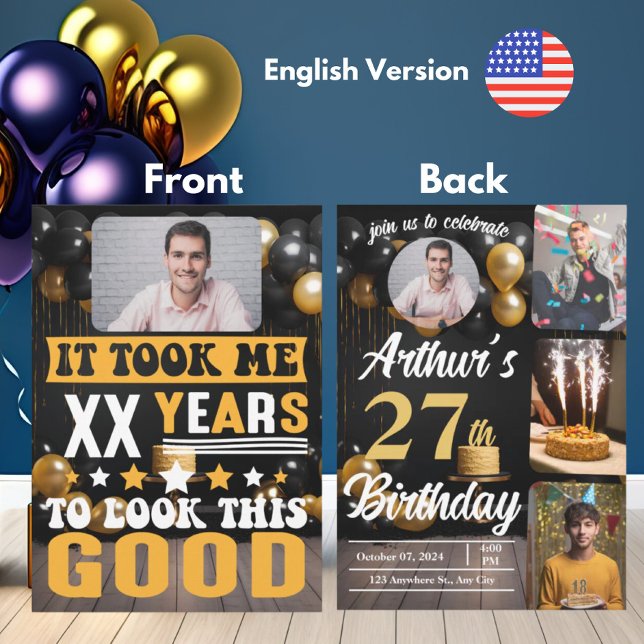 Invitation Ça M'A Pris Des Années Sur Mesure Âge Drôle Annive (Créateur téléchargé)