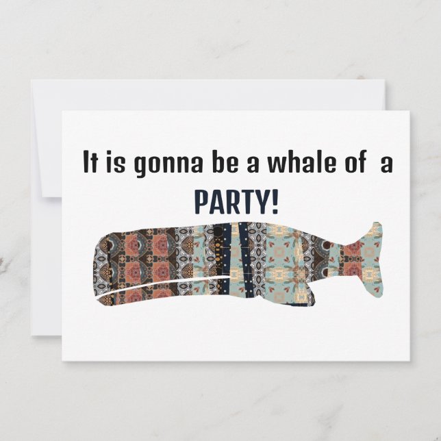Invitation Ça Va Être Une Baleine D'Une Fête (Devant)
