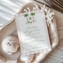 Cabana Rayures Palm Beach Monogramme Armoiries