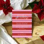 Invitation Cabane Secret Santa Rose et Rouge Rayures Prépa<br><div class="desc">Apportez une touche de charme côtier à votre célébration des fêtes avec cette collection ludique ! Avec des rayures prépa rose et rouge audacieuses, ces créations sont parfaites pour un échange Secret Santa avec une touche de cabane ensoleillée. Pensez à la joie festive qui rencontre les vibrations de club de...</div>