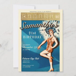 Invitation Cabaret Paris Parisien Glam Anniversaire