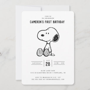 Invitation cacahuètes   Simple Snoopy Anniversaire
