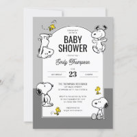 cacahuètes | Snoopy & Woodstock Baby shower gris