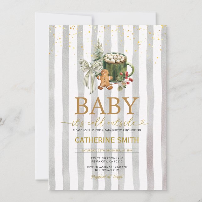 Invitation Cacao d'hiver confortable Baby Shower (Devant)