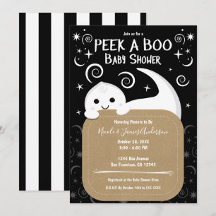 Invitation Cache-cache fantôme Halloween Shower pour bébé