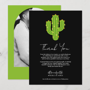 Invitation Cactus à cœur jaune Fiesta Amour Merci
