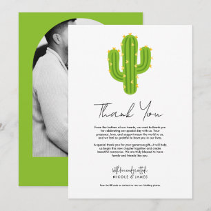 Invitation Cactus au cœur jaune Fiesta Amour Merci