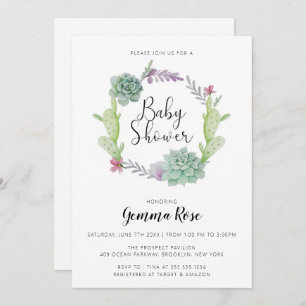 Invitation Cactus, baby shower de fiesta