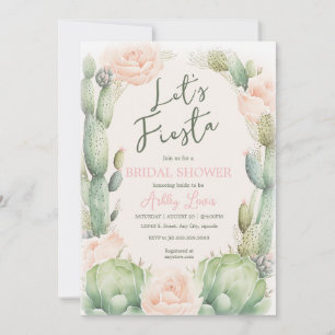 Invitation Cactus Blush Boho Fête des mariées florale du dése