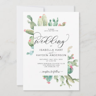 Invitation Cactus Boho Cactus Désert Succulents Mariage