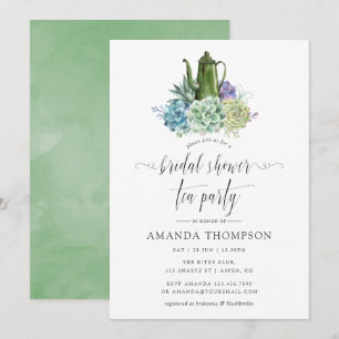 Invitation Cactus de désert Succulentes Fête de Mariage Thé