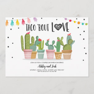 Invitation Cactus de douche de couples de fiesta d'amour