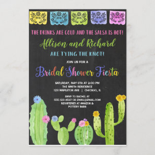 Invitation Cactus de douche fiesta