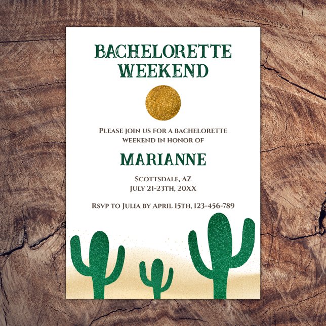 Invitation Cactus Desert Destination Bachelorette Week-end (cactus desert bachelorette weekend scottsdale weekend itinerary)